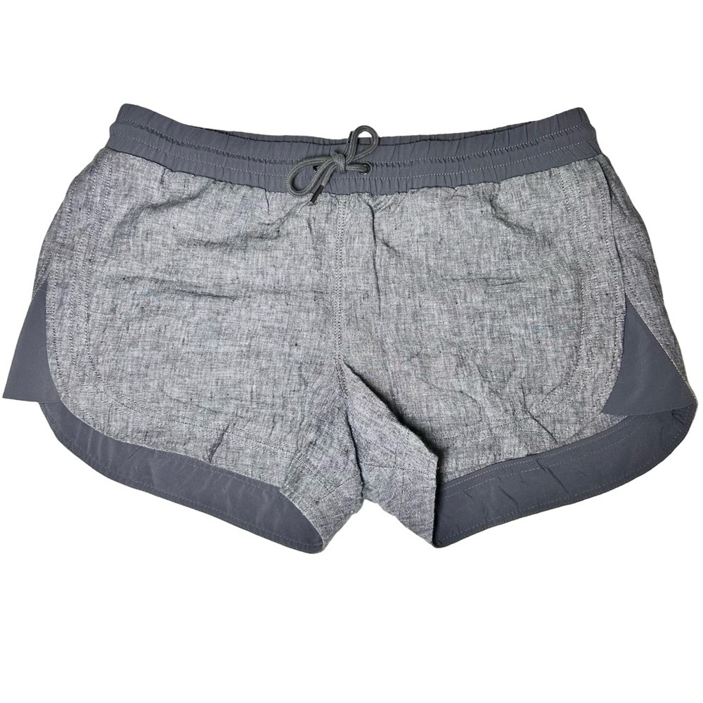 Athleta Cabo Gray Linen Shorts, Size 14